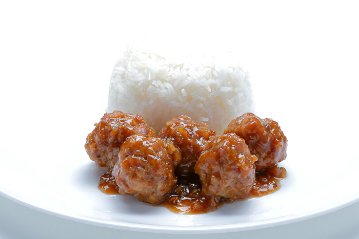 Rice w/ Garlic Pepper Pork Ball